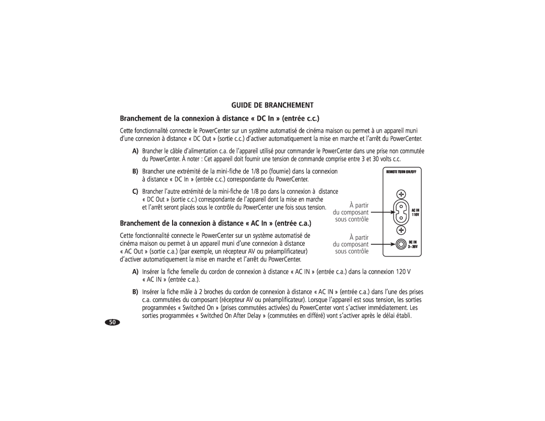 Monster Cable HTS3600MKII owner manual Guide De Branchement, À partir 