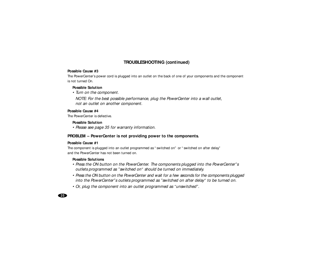 Monster Cable HTS5000 owner manual Troubleshooting 