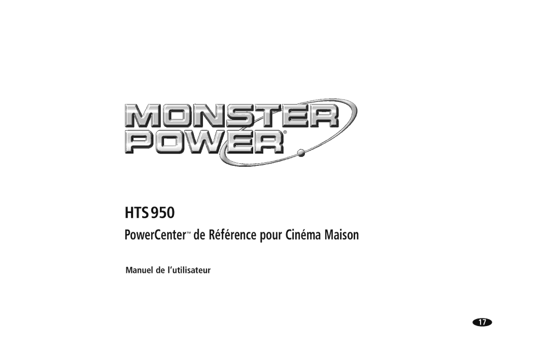 Monster Cable HTS950 owner manual Manuel de l’utilisateur 