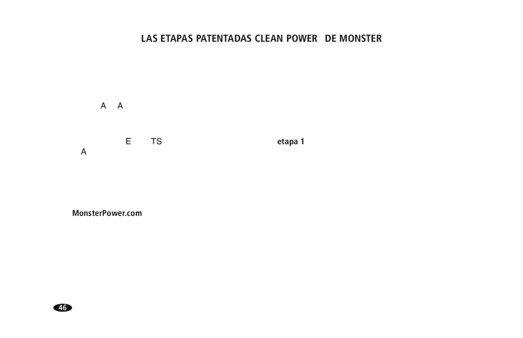 Monster Cable HTS950 owner manual LAS Etapas Patentadas Clean Power DE Monster 