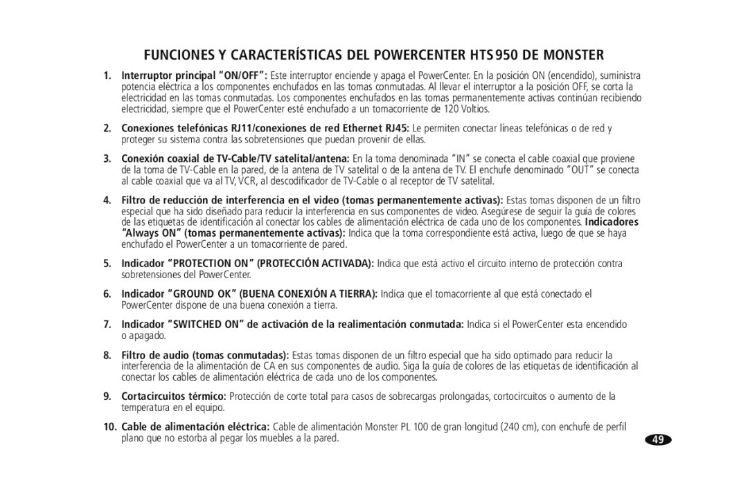 Monster Cable HTS950 owner manual 