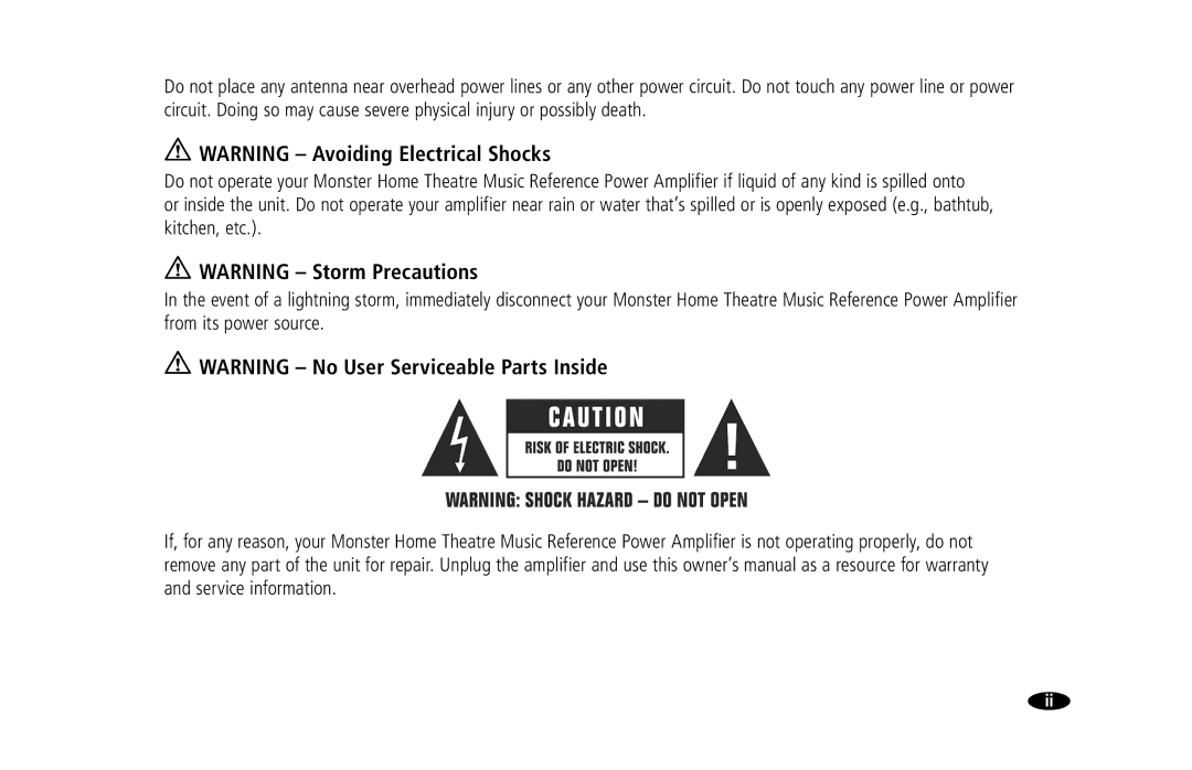 Monster Cable MPA5150 owner manual 