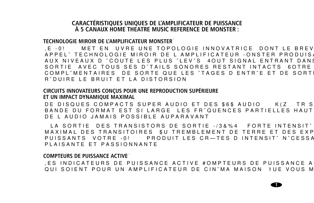 Monster Cable MPA5150 owner manual Technologie Miroir DE L’AMPLIFICATEUR Monster, Compteurs DE Puissance Active 