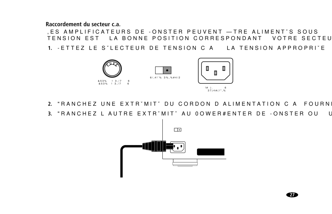 Monster Cable MPA5150 owner manual Raccordement du secteur c.a 