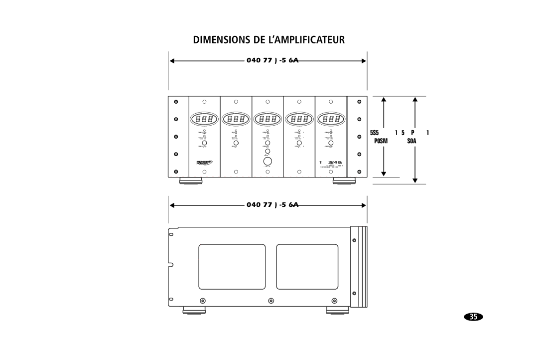 Monster Cable MPA5150 owner manual Dimensions DE L’AMPLIFICATEUR, 484 mm / 19 