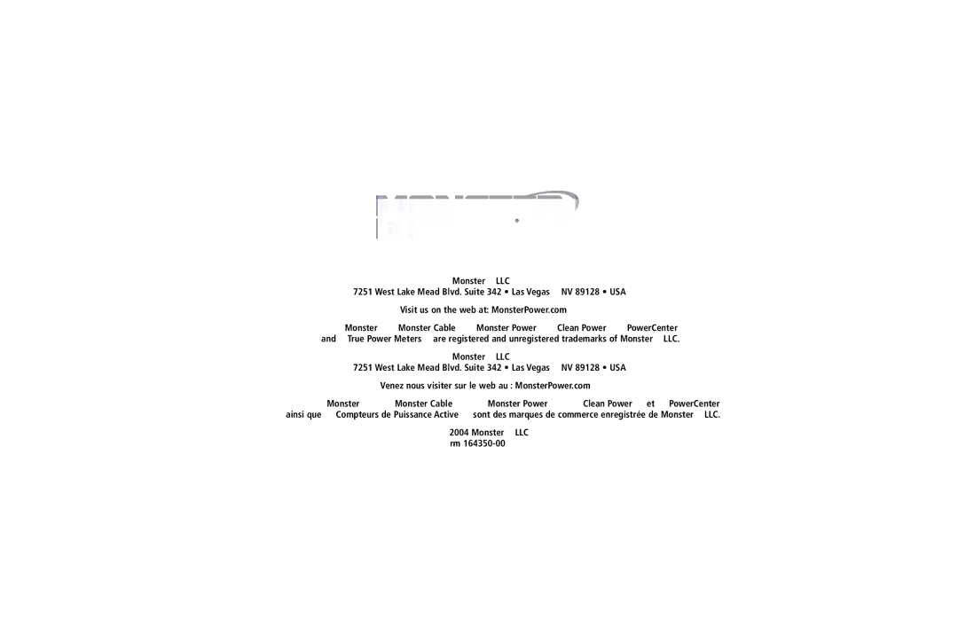 Monster Cable MPA5150 owner manual Monster, LLC rm 