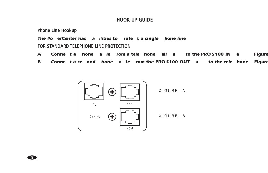 Monster Cable PRO 5100 owner manual HOOK-UP Guide, Phone Line Hookup, For Standard Telephone Line Protection 