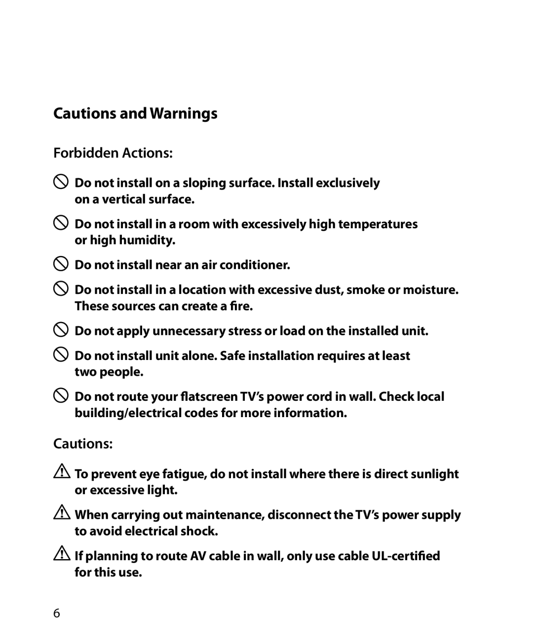 Monster Cable SmartViewTM 200L warranty Forbidden Actions 