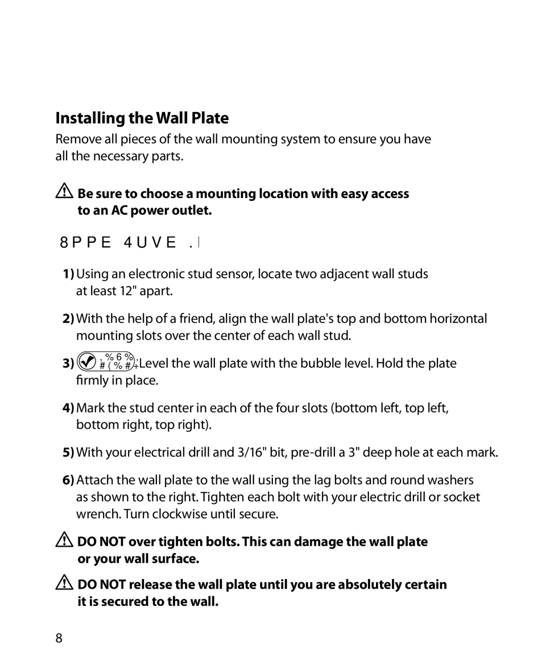 Monster Cable SmartViewTM 200L warranty Installing the Wall Plate, Wood Stud Mounting 