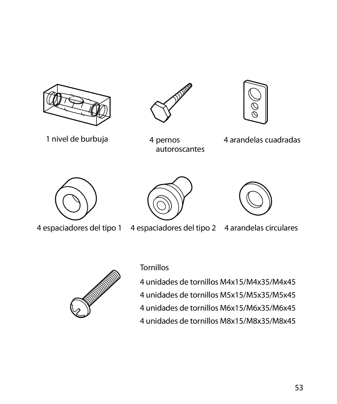 Monster Cable SmartViewTM 300M warranty Nivel de burbuja Pernos 