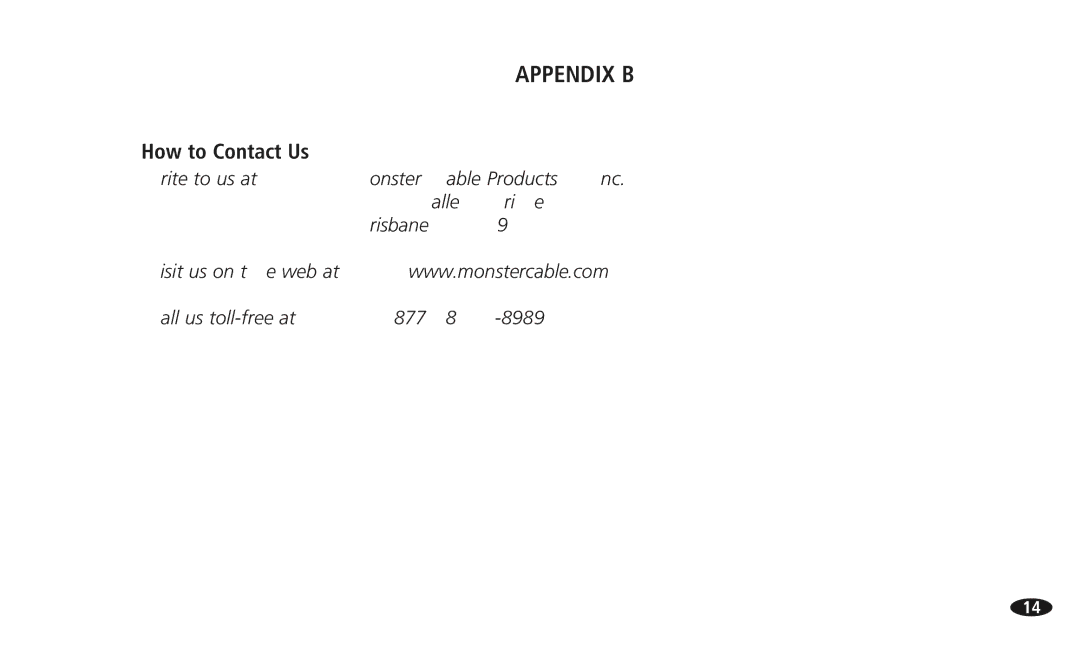 Monster Cable 13756800, 108516 MSS-4-6 manual How to Contact Us 