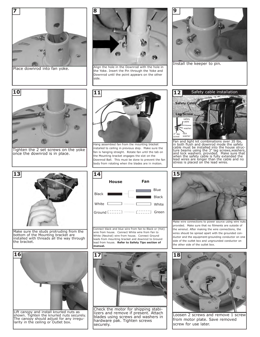 Monte Carlo Fan Company 5DI52 installation instructions House 