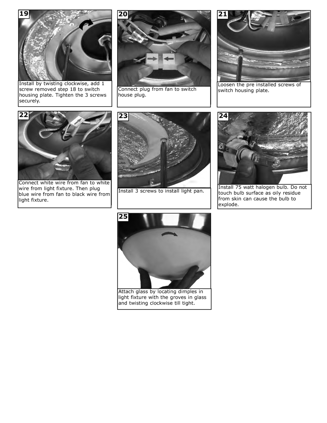 Monte Carlo Fan Company 5DI52 installation instructions 