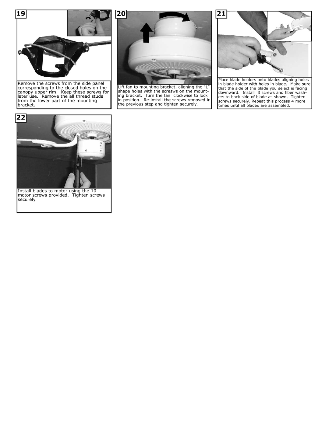 Monte Carlo Fan Company 5HS42 Series installation instructions 