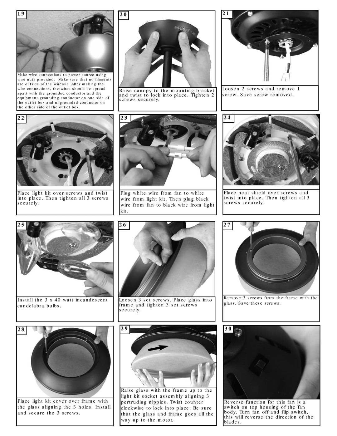 Monte Carlo Fan Company 5LNR52XXD Series owner manual 