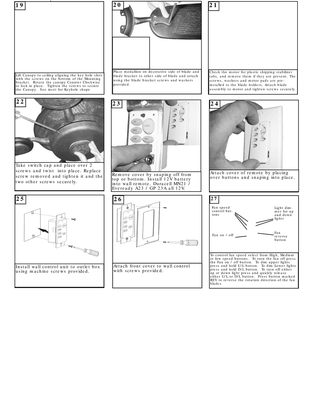 Monte Carlo Fan Company 5MYR56 owner manual 