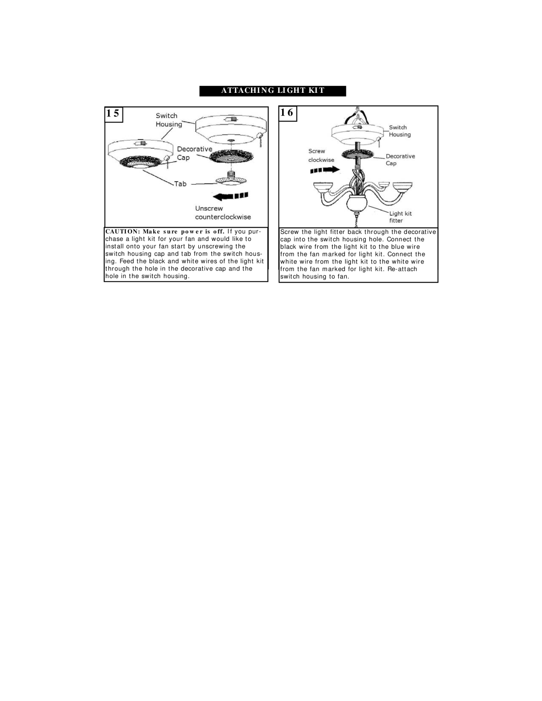 Monte Carlo Fan Company 5VL52 owner manual 