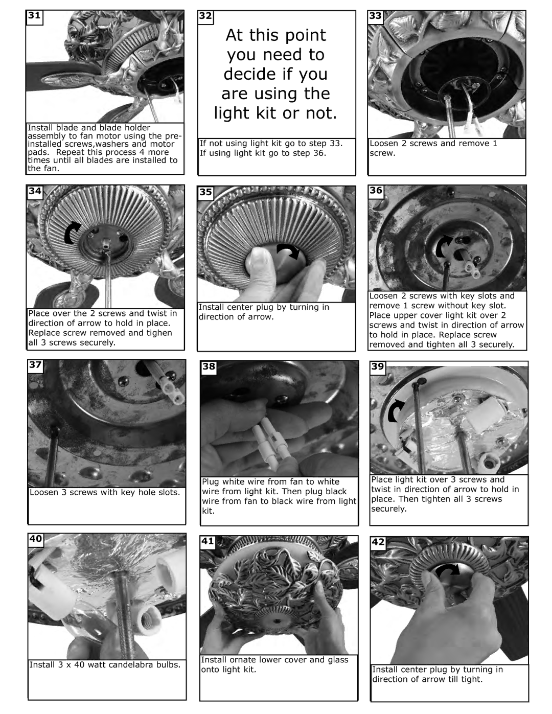 Monte Carlo Fan Company 5VYR56XXD owner manual 