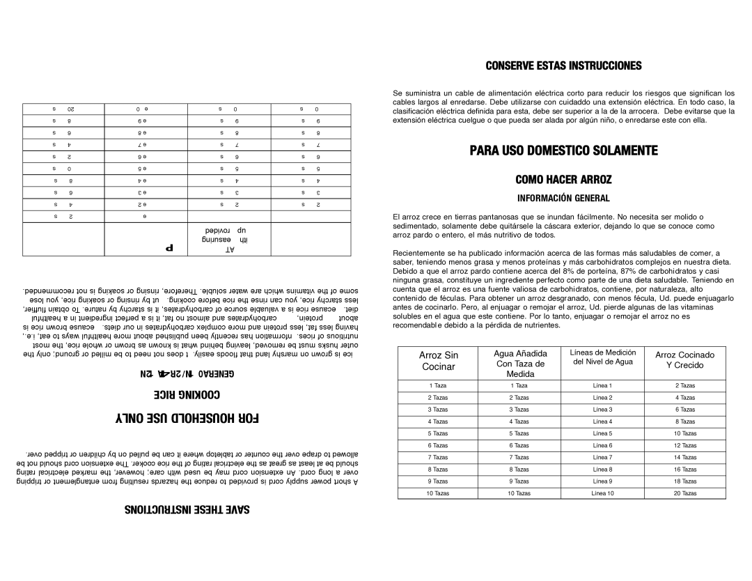 Monterrey MT43231 manual Conserve Estas Instrucciones, Como Hacer Arroz 