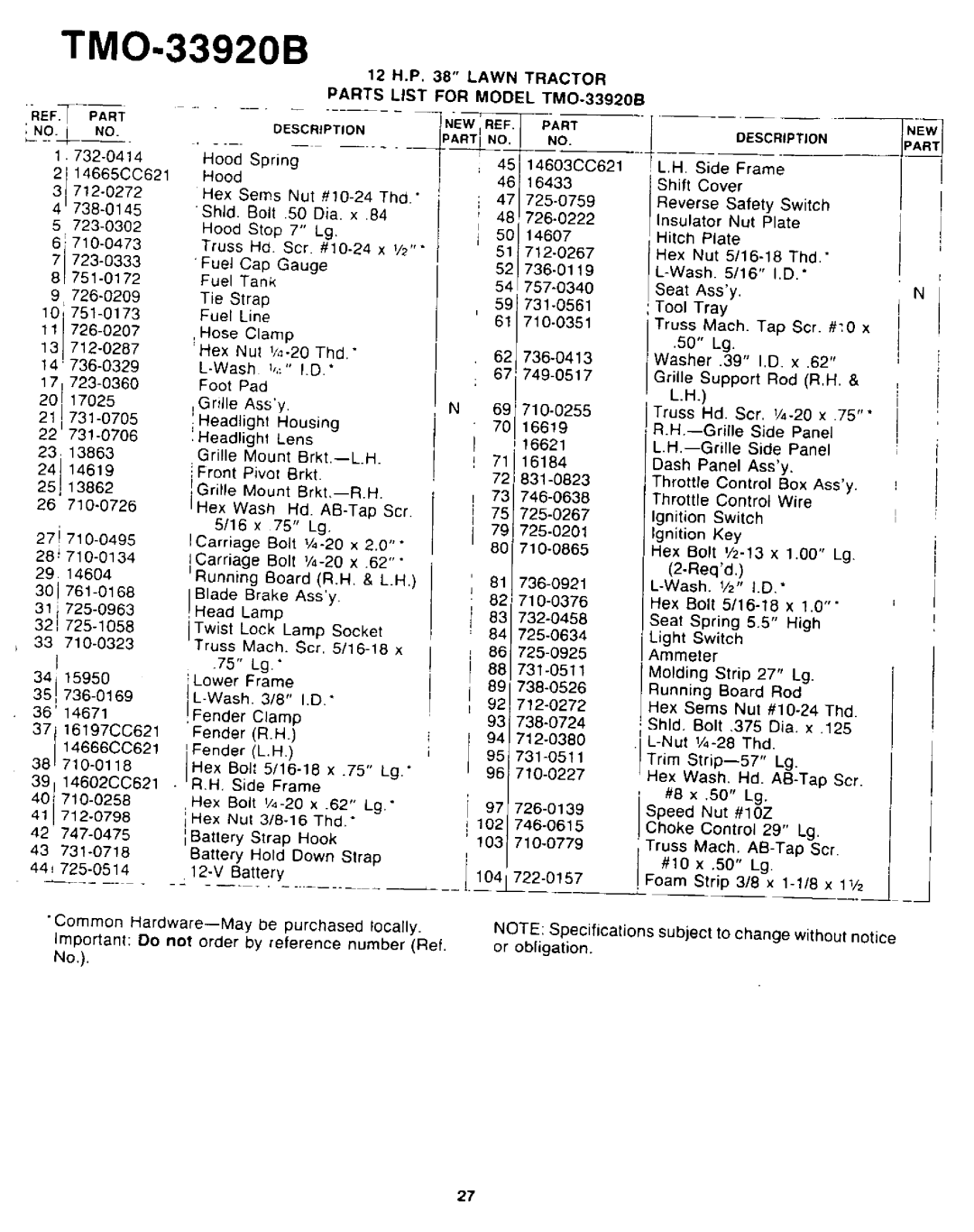 Montgomery Ward TMO-33921B, TMO-33920B manual 