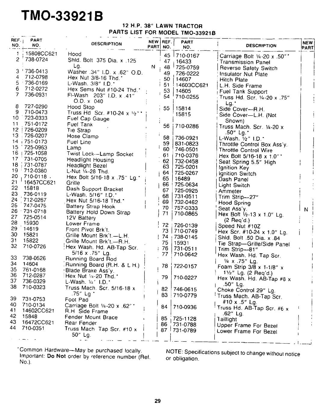 Montgomery Ward TMO-33921B, TMO-33920B manual 