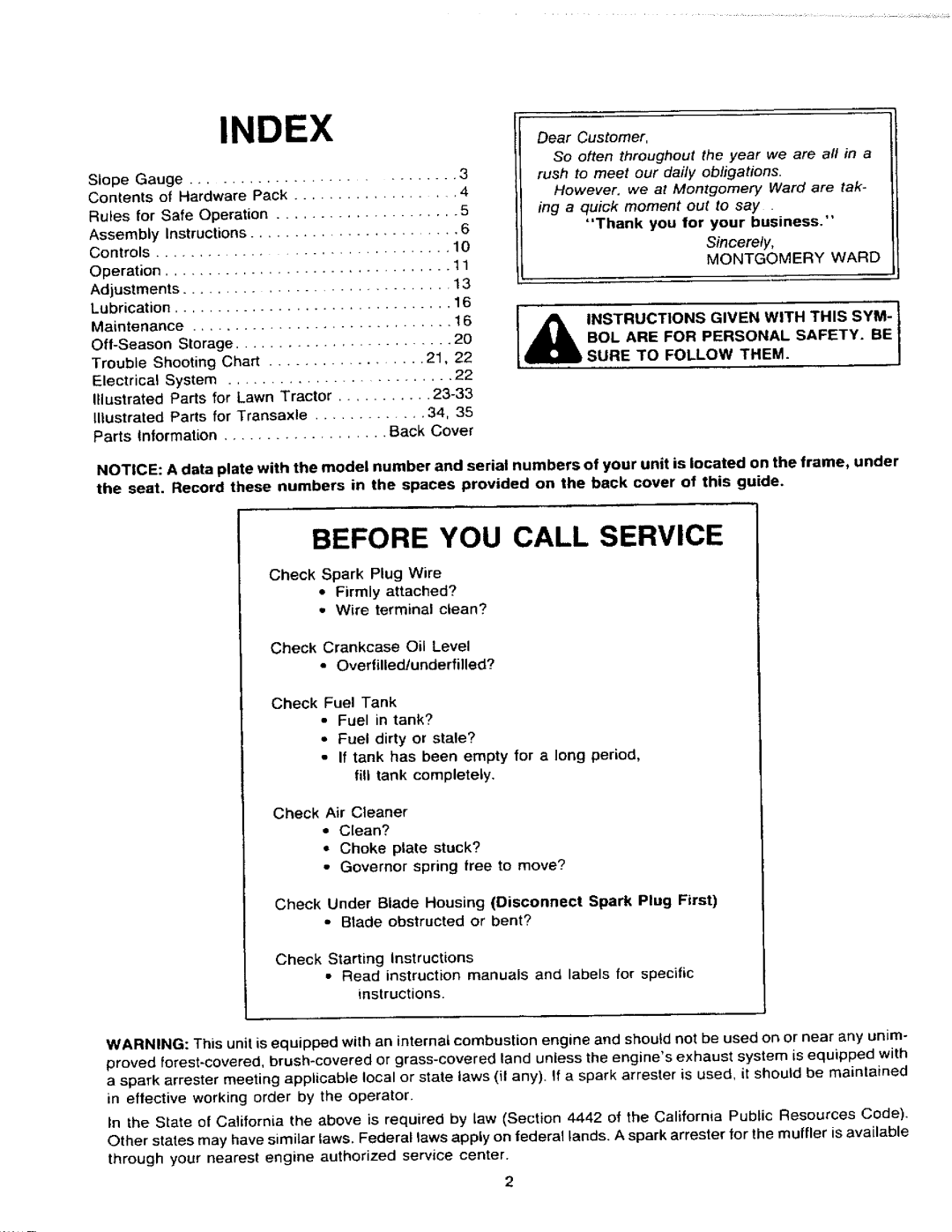 Montgomery Ward TMO-33929A, TMO-33925A manual 