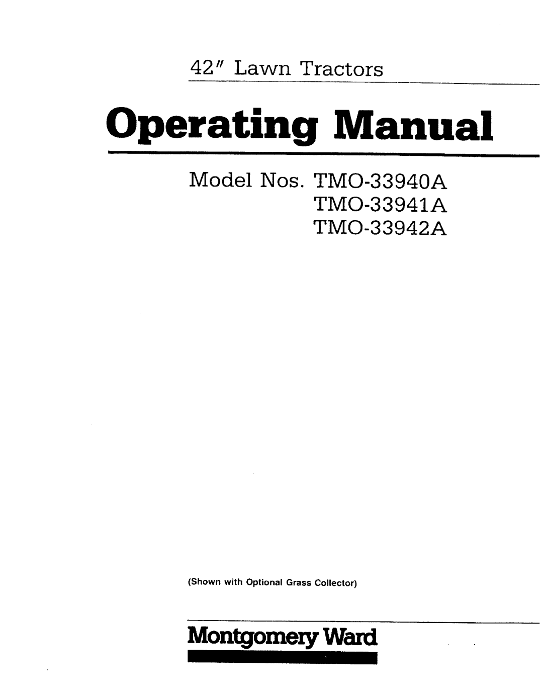Montgomery Ward TMO-33940A, TMO-33941A, TMO-33942A manual 