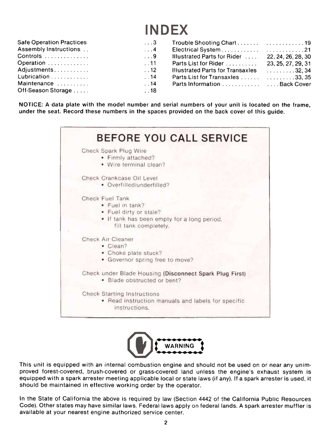 Montgomery Ward TMO-33986C, TMO-33902A manual ~ Warning, 22,24,26,28,3023,25,27 