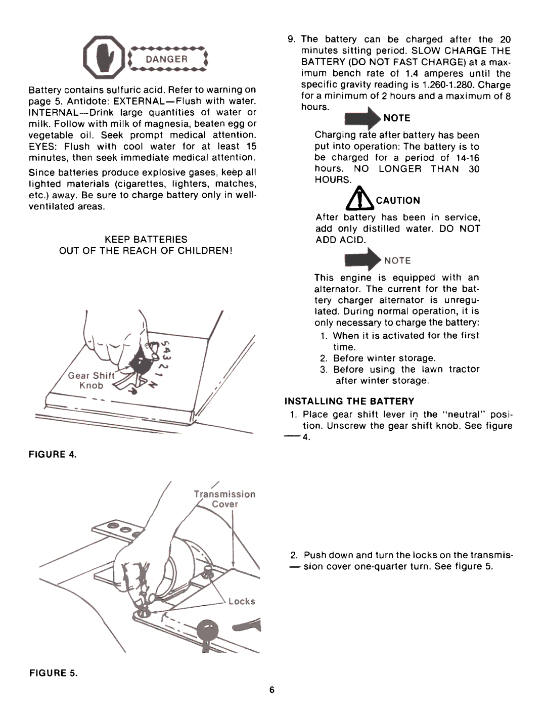 Montgomery Ward TMO-33986C manual Add only distilled water. do not, Keep Batteries OUT of the Reach of Children, ADD Acid 