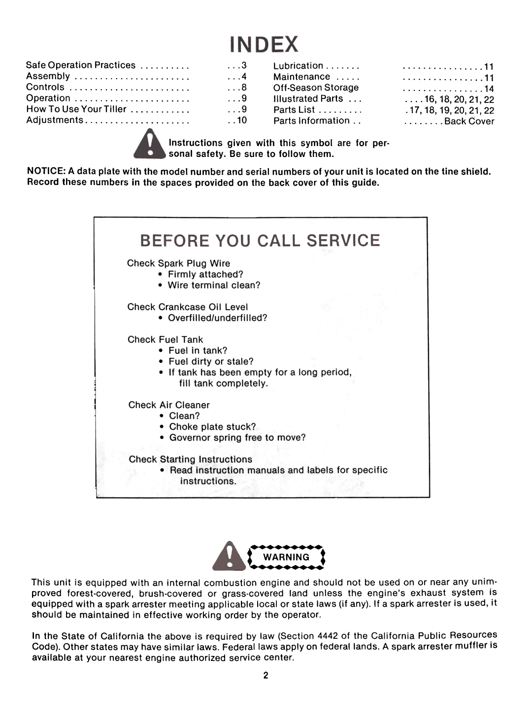 Montgomery Ward TMO-39083A 16,18,20,21,22, 17,18,19,20,21,22, BackCover, Check Crankcase Oil Level Overfilled/underfilled? 