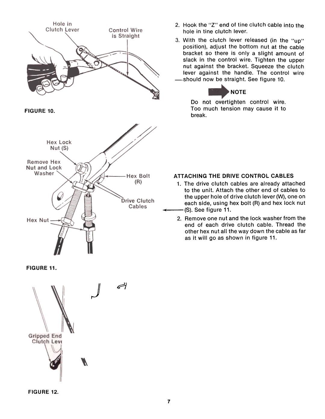 Montgomery Ward TMO-39084A, TMO-39083A manual Attaching the Drive Control Cables 