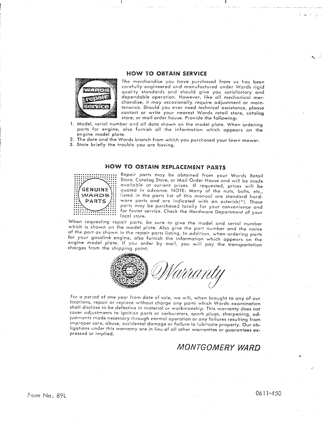 Montgomery Ward ZYJ-197 B manual 