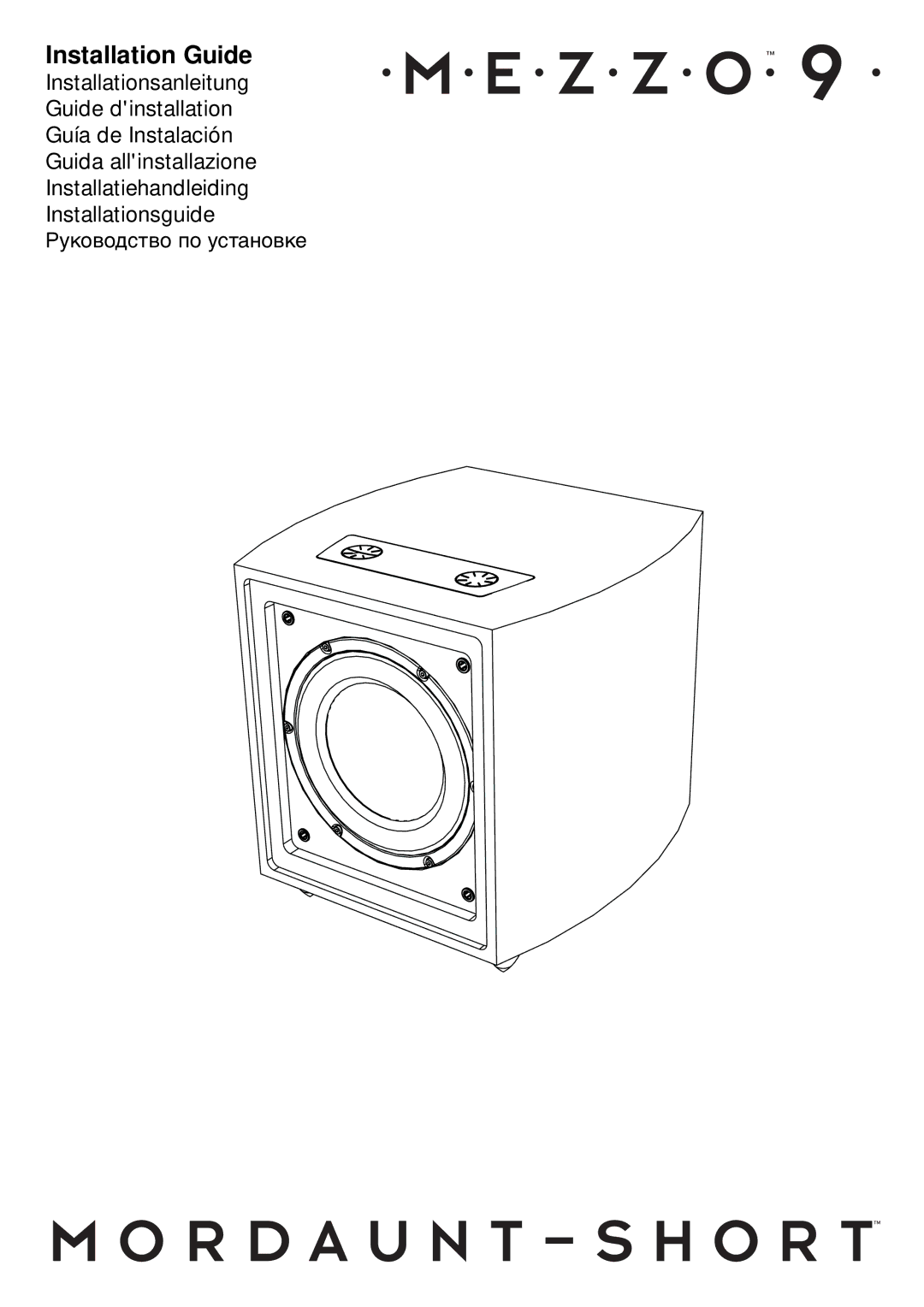 Mordaunt-Short 9 manual Installation Guide 