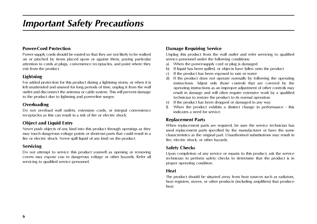 Mordaunt-Short MS309W owner manual Power-Cord Protection 