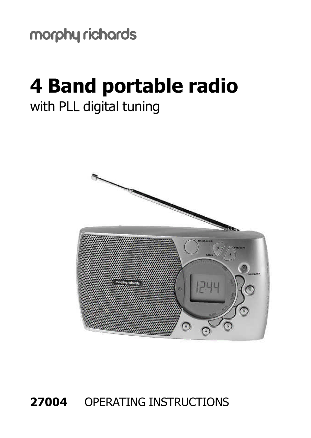 Morphy Richards 27004 operating instructions Band portable radio 