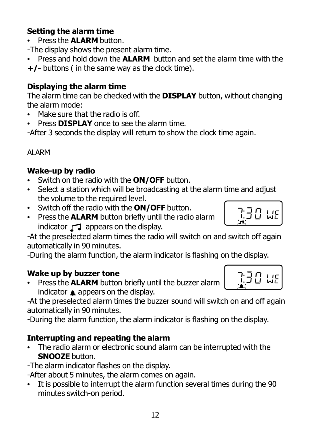 Morphy Richards 27005 operating instructions Alarm 