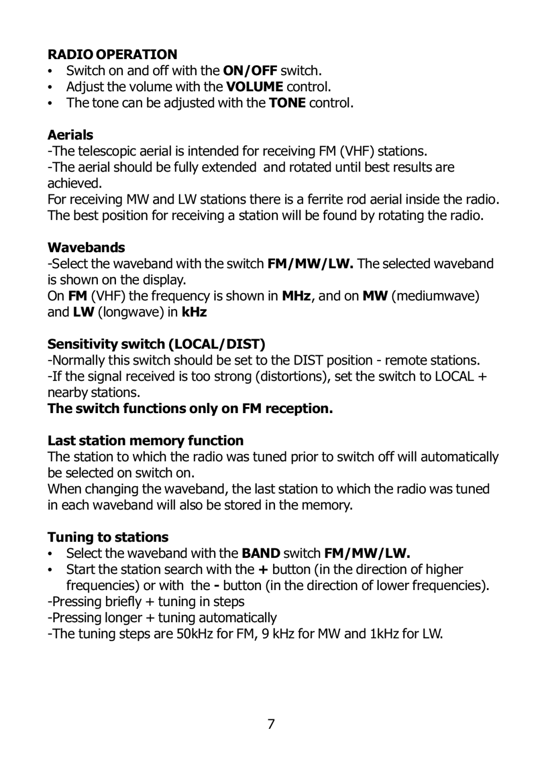 Morphy Richards 27005 operating instructions Radio Operation 