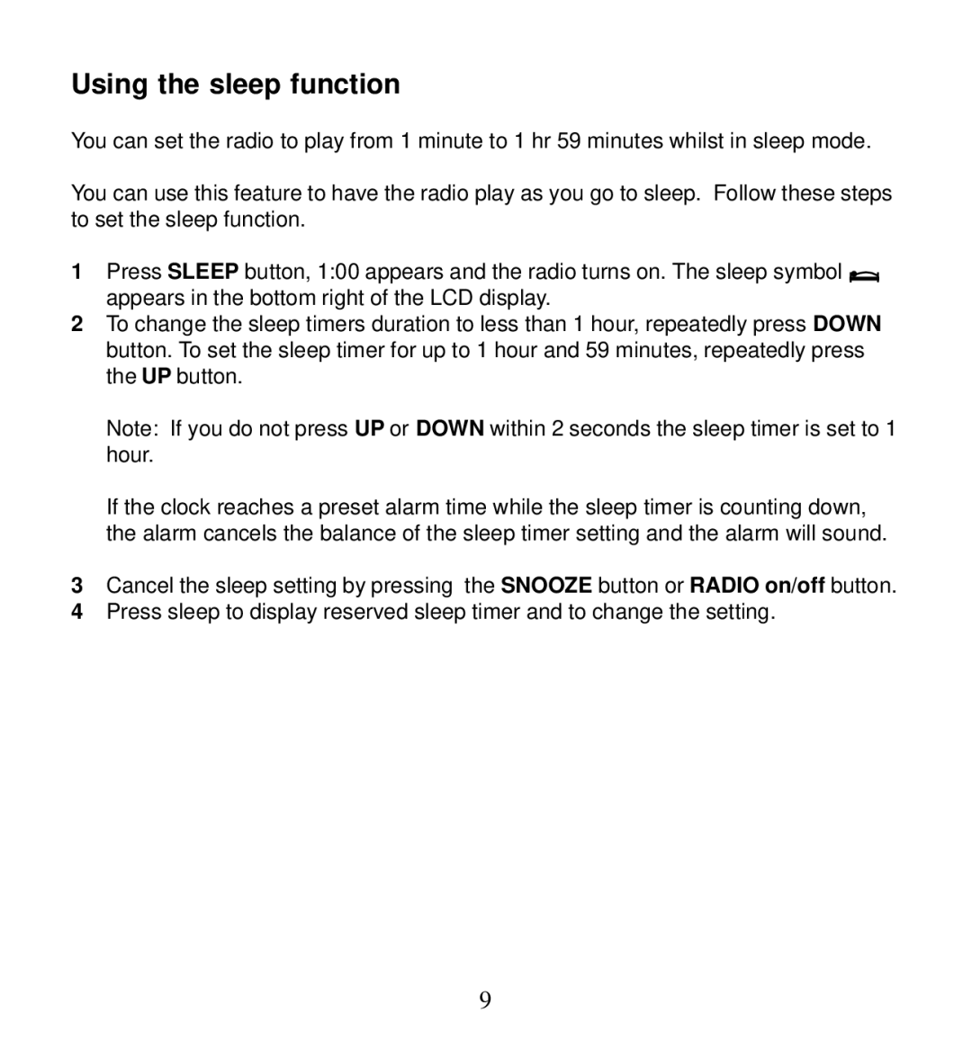 Morphy Richards 28025 operating instructions Using the sleep function 