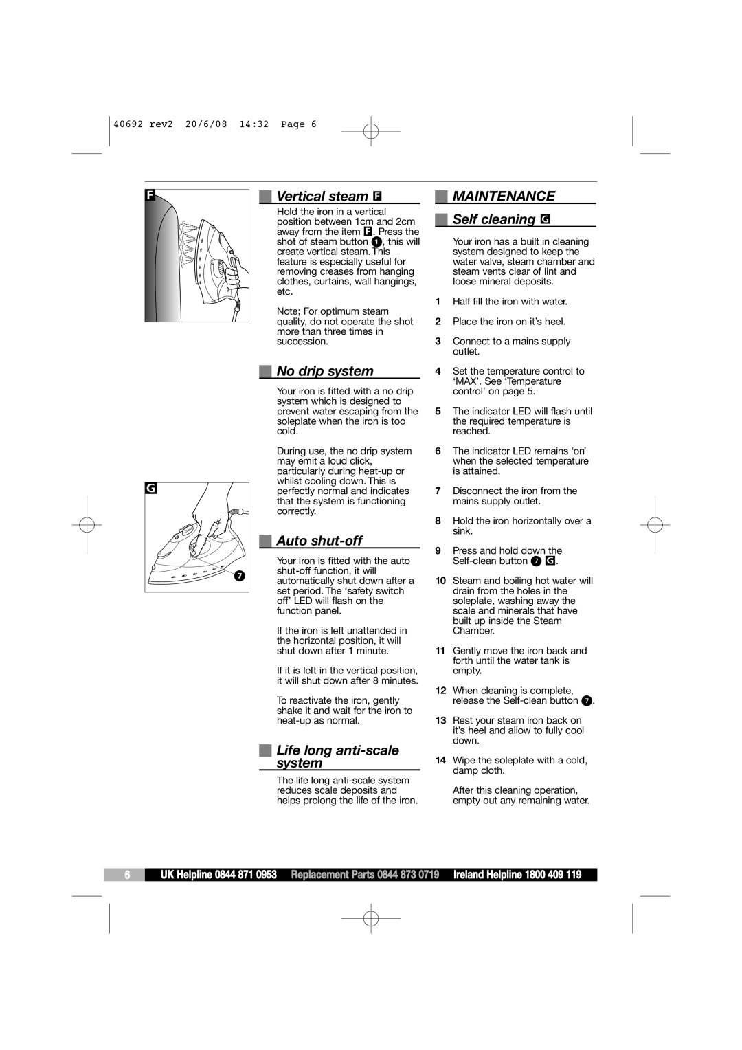 Morphy Richards 40692 manual Maintenance 