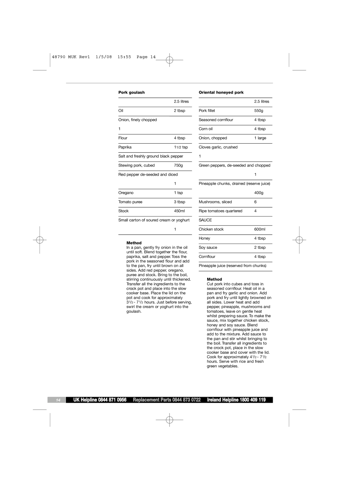 Morphy Richards 48790 manual Sauce 