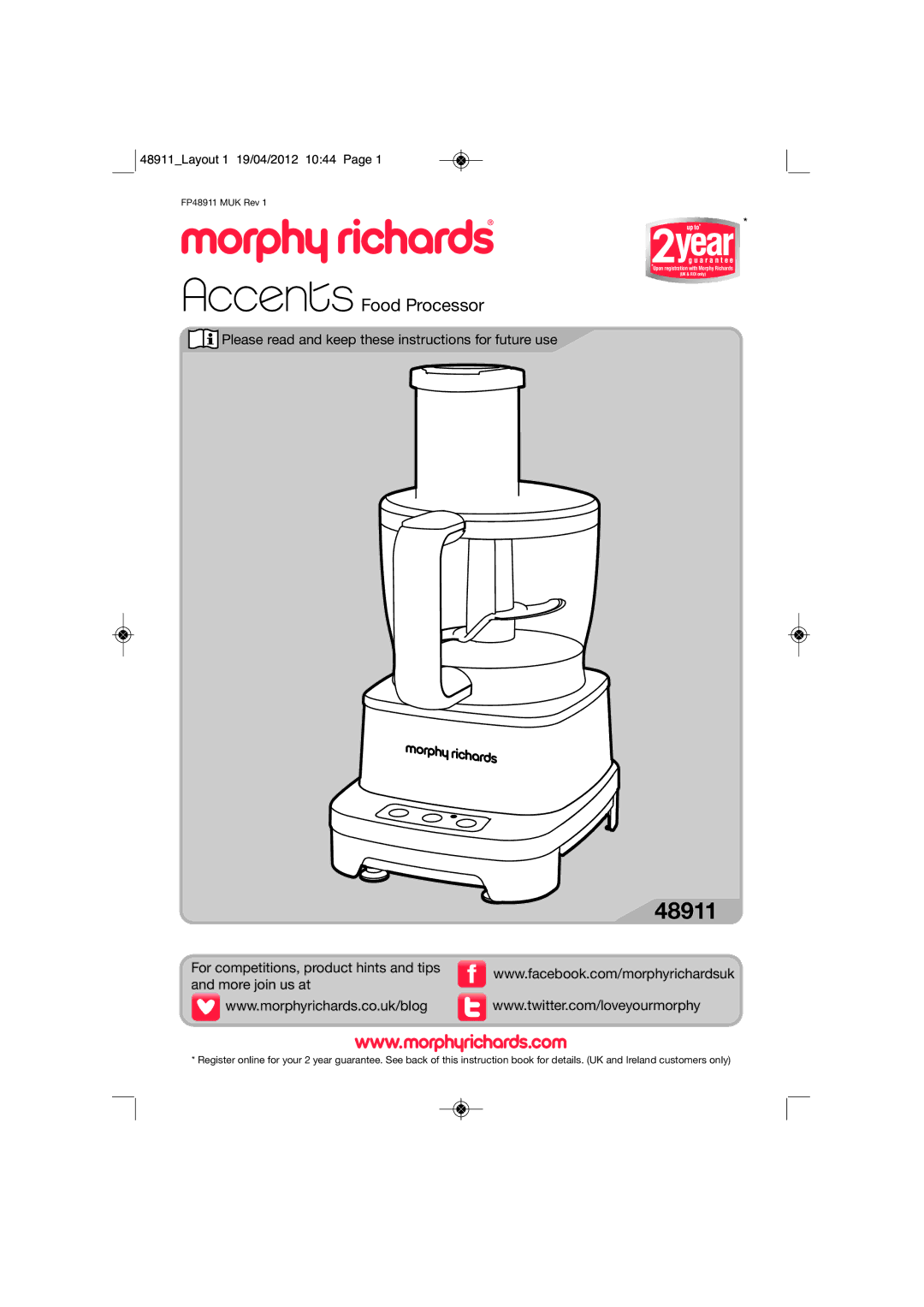 Morphy Richards 48911 manual 