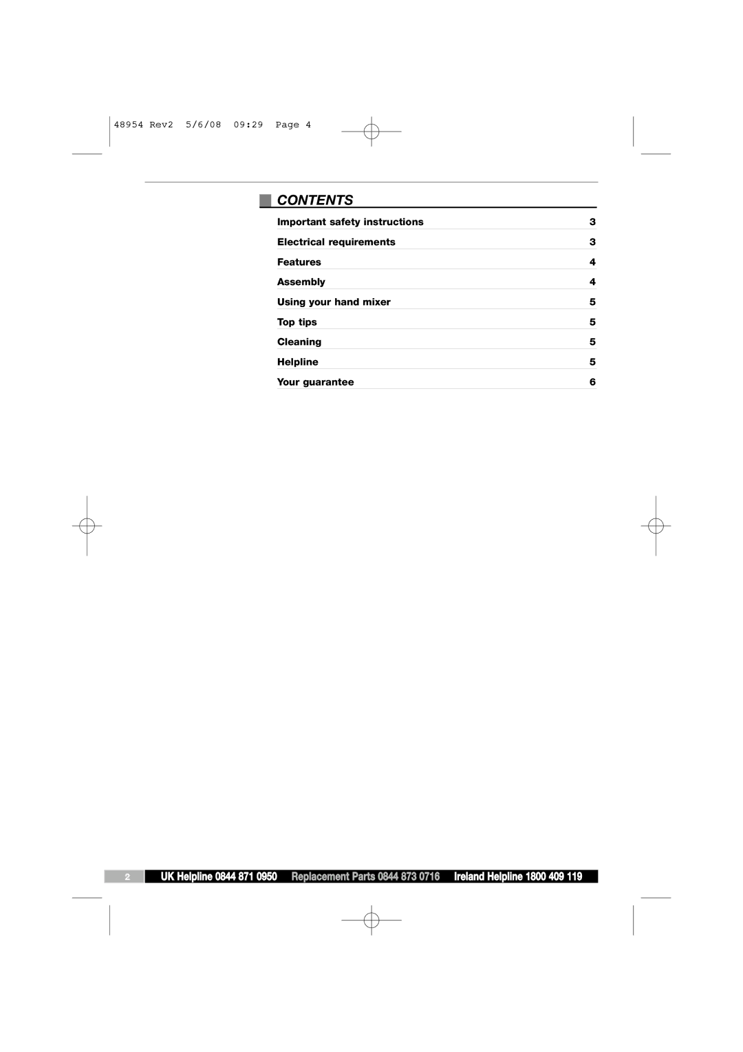 Morphy Richards 48954 manual Contents 