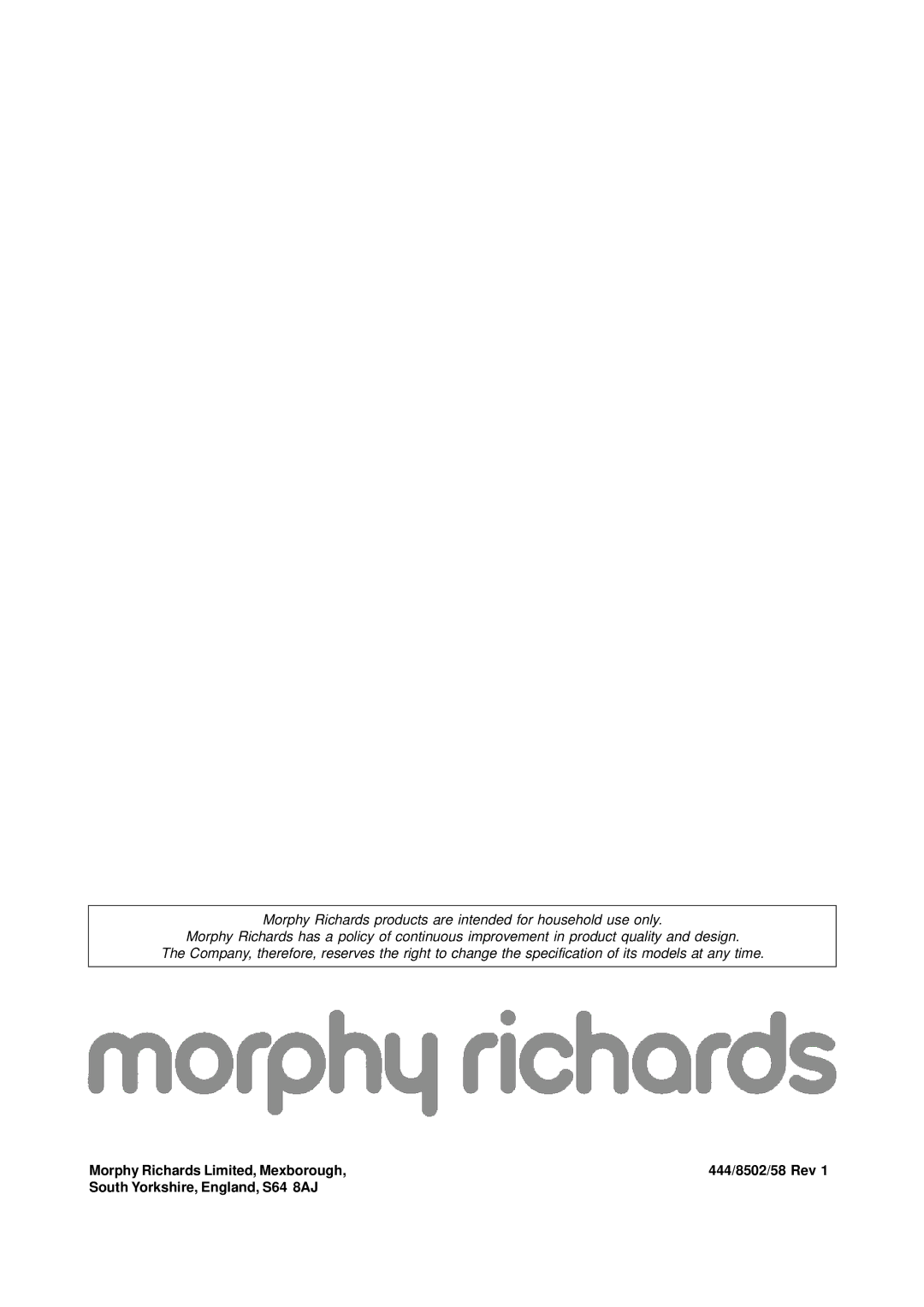 Morphy Richards 730 manual 