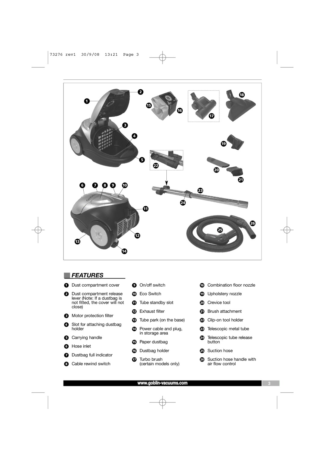 Morphy Richards 73276 manual Features 