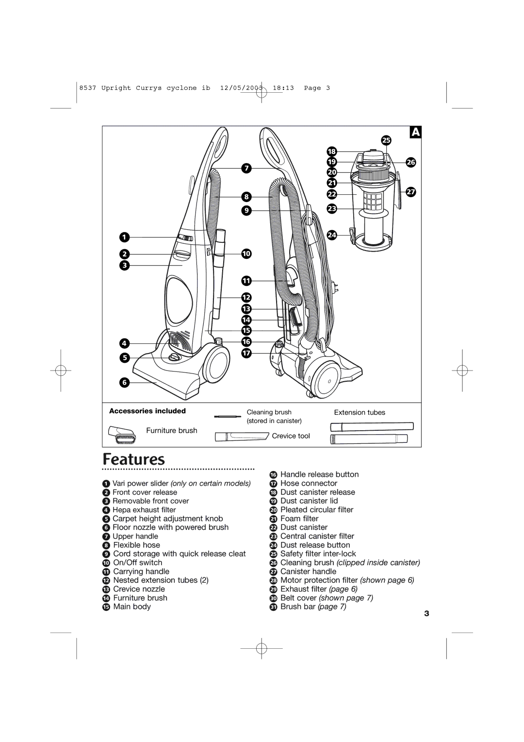 Morphy Richards 73313 manual Features 