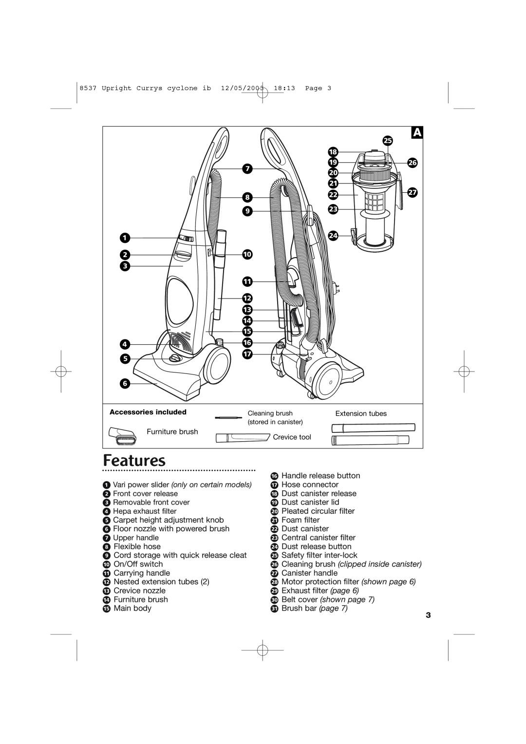 Morphy Richards 73313 manual Features 