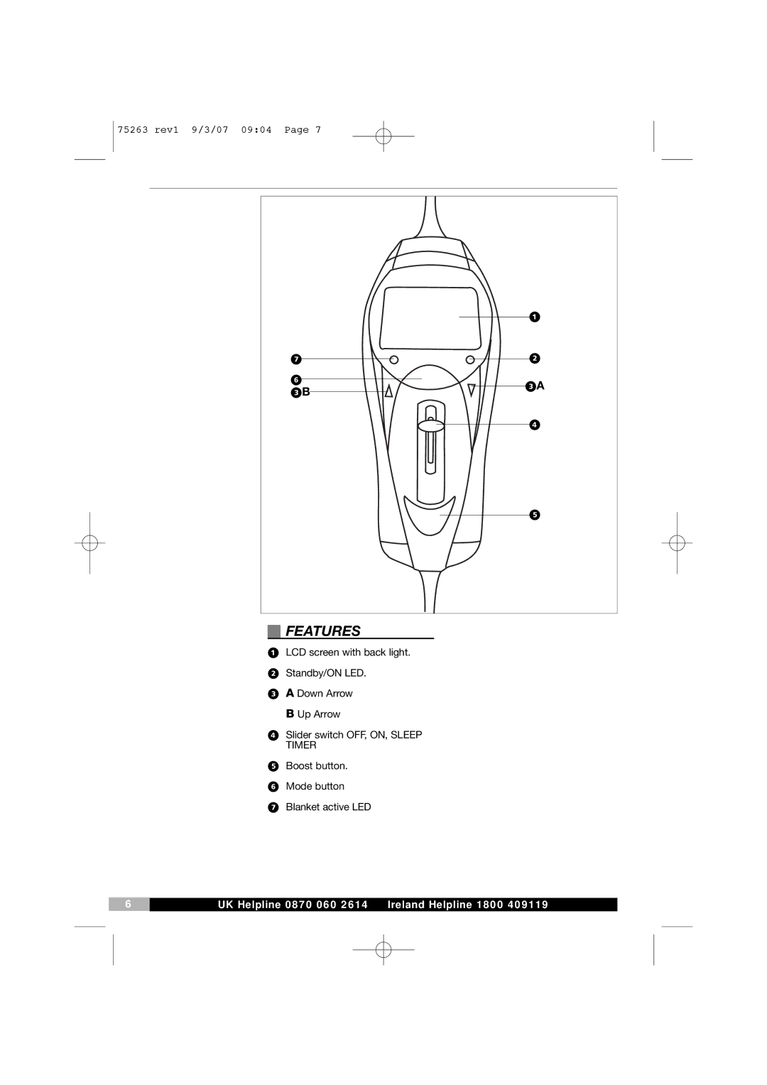 Morphy Richards 75263 manual Features 