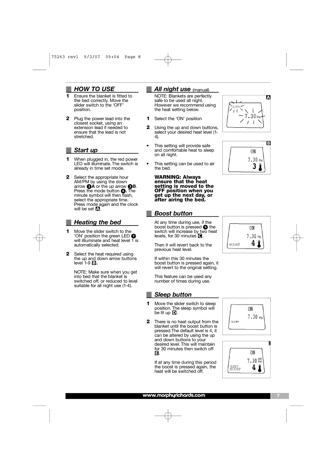 Morphy Richards 75263 manual HOW to USE 