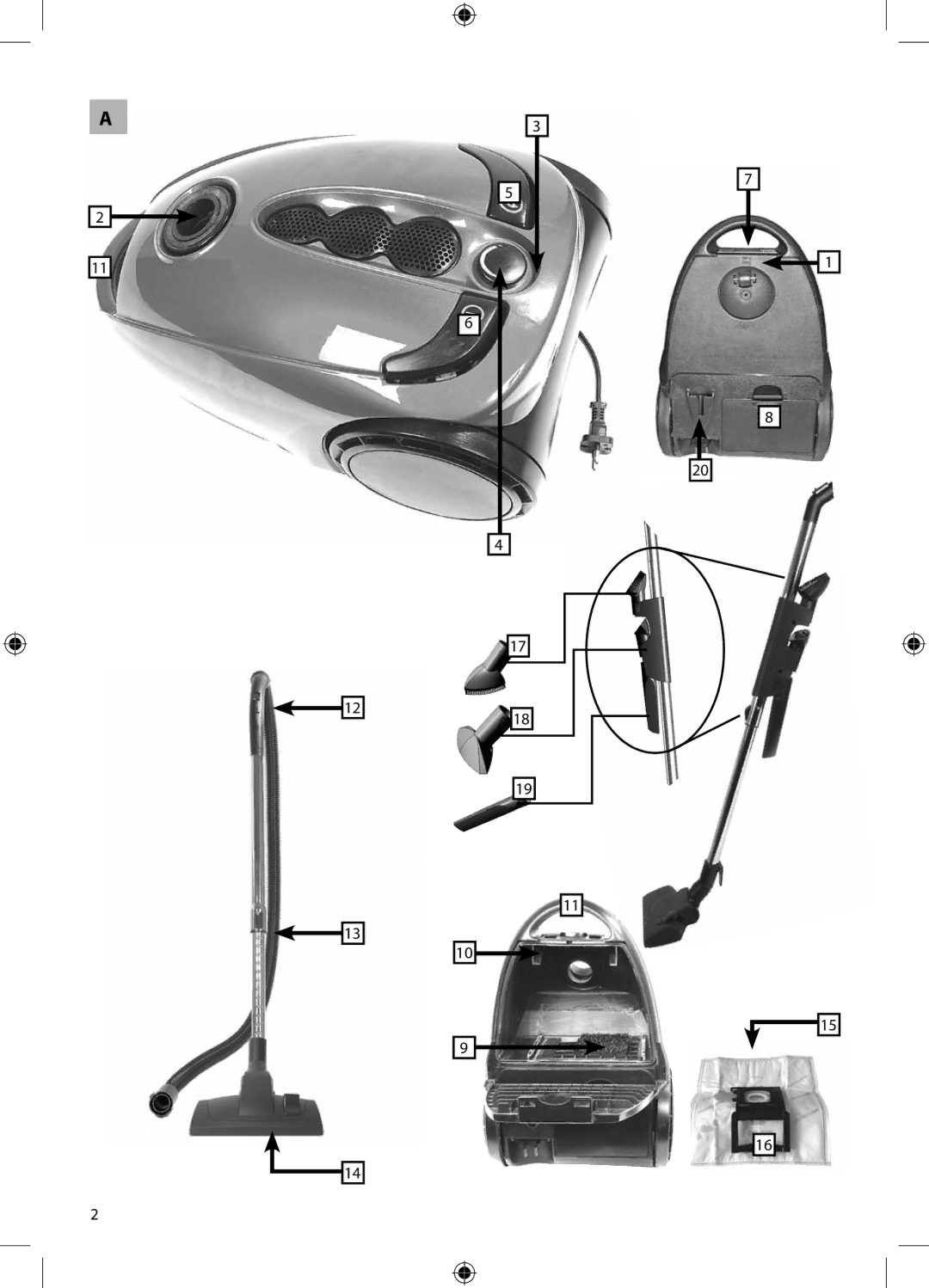 Morphy Richards Bagged cylinder Vacuum operating instructions 