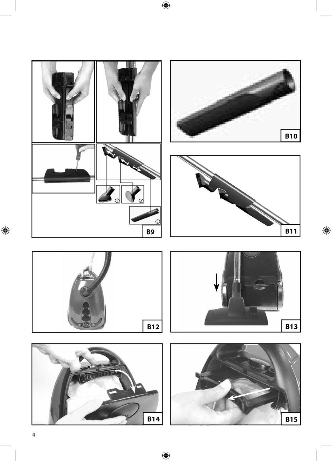 Morphy Richards Bagged cylinder Vacuum operating instructions B12 B14 B10 B11 B13 B15 